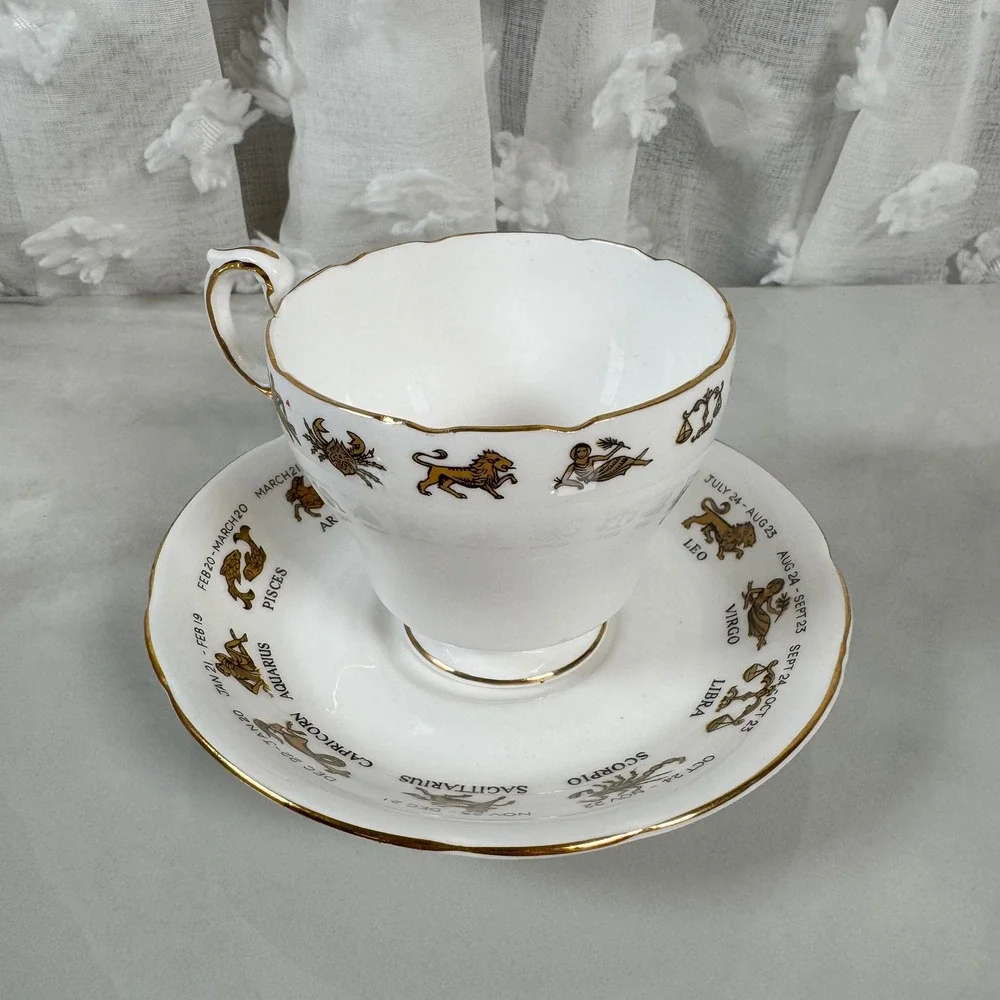 Signs of the Zodiac‎ Regal Bone China Cancer Cup and Saucer Made in England